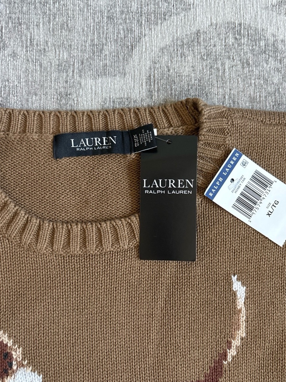 Ralph Lauren Brown Crewneck Sweater with Beagle Intarsia - Picture 2 of 2